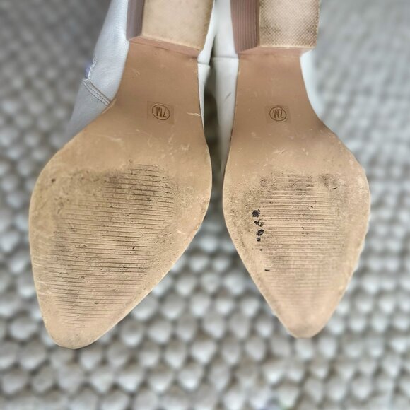 Lulus x Matisse Spirit White and Blonde Pointed Toe Ankle Booties - Size 7M - Picture 5 of 7